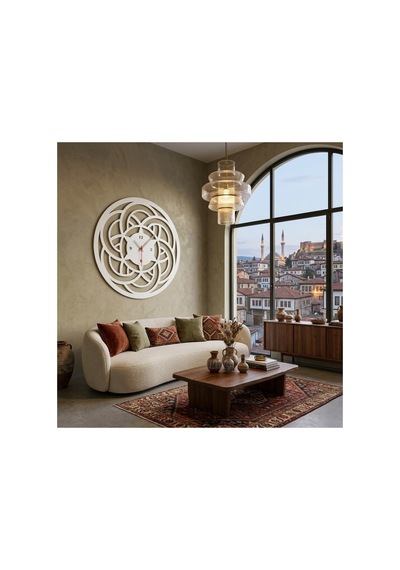 Sarmal Metal Duvar Saati - Mavi - 30 X 30 Cm