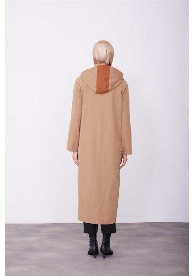Armine Kol Ortası Çıtçıtlanan Pardesü 23k8512 Camel Kahverengi