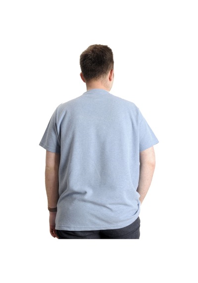 Mode Xl Büyük Beden Erkek T-Shirt Bisiklet Yaka Waffle 20033 Mavi 001