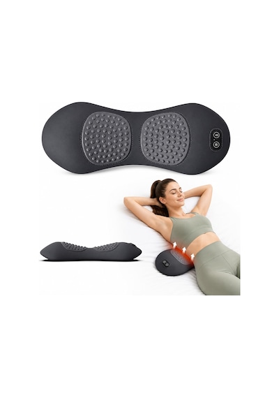 Curesleep - Üçlü Füzyon Masajı, Curesleep Masajı, Titreşim, Isıtma, Şişirme Ve Söndürme, Ergonomik Tasarım, Hafızalı Köpük Gri