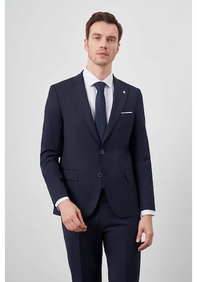 Morven Erkek Lacivert Yünlü Platinium Düz Desen Slim Fit Sivri Yaka Takım Elbise Lacivert Morven Erkek Lacivert Yünlü Platinium Düz Desen Slim Fit Sivri Yaka Takım Elbise Lacivert