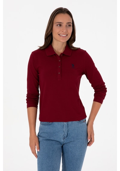 U.S. Polo Assn. Kadın Bordo Basic Polo Yaka Sweatshırt 50307755-VR014 U.S. Polo Assn. Kadın Bordo Basic Polo Yaka Sweatshırt 50307755-VR014