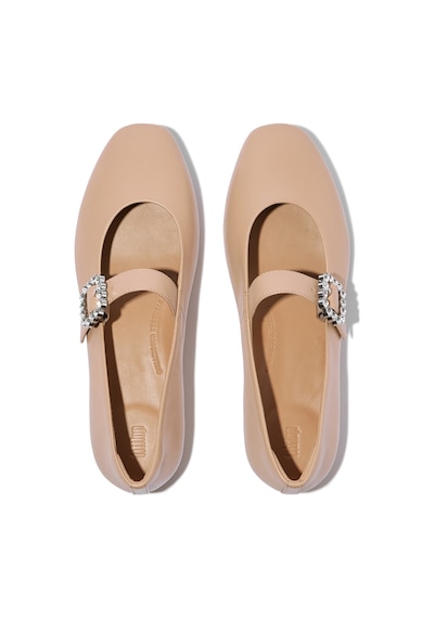 B41 Classic Beige Babet Kadın E3j-b41/001 Fitflop Delıcato Crystal-buckle Leather Mary Janes B41 Classic Beige