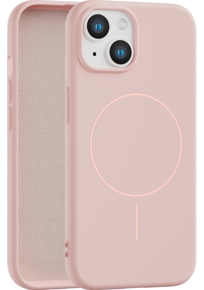 Apple Uyumlu iPhone 13 İçi Kadife Magsafe Wireless Şarz Özellikli Telefon Kılıfı Pembe