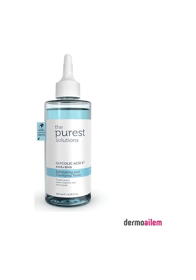 The Purest Solutions Glycolic Acid 5% Aha Bha 200 Ml Gözenek Sıkılaştırıcı Ve Arındırıcı Tonik