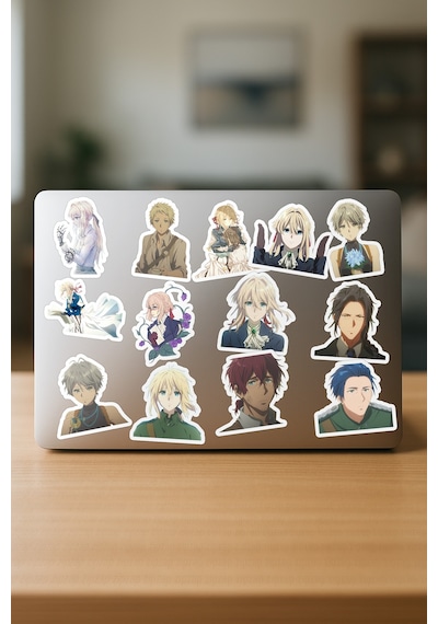 Violet Evergarden Anime Telefon Laptop Bullet Journal Yapışkanlı Folyo Sticker Paketi 20 Adet Çok Renkli