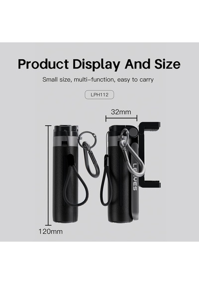 Tr Lph112 Dolgu Işıklı 360 Derece Dönebilen 3in1 Selfie Çubuğu Ve Tripod Siyah