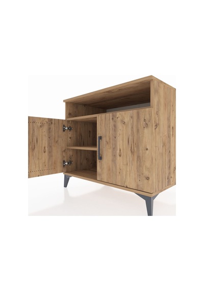 Kronos Şifonyer 2 Raflı Tek Çekmeceli 2 Kapaklı 88x59x80 Çam-çam Atlas Çam
