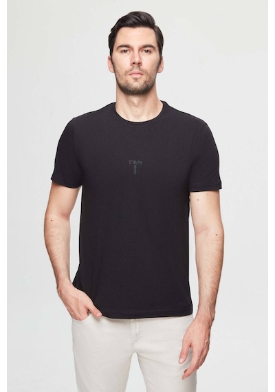 D's Damat Regular Fit Siyah Baskılı %100 Pamuk T-shirt 2EC14ORT05214 Siyah