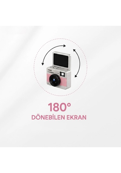 Mini Dijital Retro Kamera - Dönebilen Ekran - Flaşlı Renkli