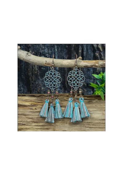 Yıwu 3 Parça Vintage Bohemian Etnik Tarz Kadın Takı Seti, Antika Bronz Oymalı Mavi Karışık Renk Mavi Tonları Ve Ahşap Yıwu 3 Parça Vintage Bohemian Etnik Tarz Kadın Takı Seti, Antika Bronz Oymalı Mavi Karışık Renk Mavi Tonları Ve Ahşap