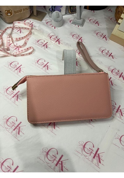 Gk Gamzelirenklerim Luxury Fashıon&accessorıes El Askılı Büyük Cüzdan Premium Kalite Suni Deri Pudra