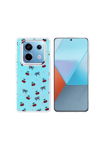 Kilifone - Redmi Note 14 Pro 4g Uyumlu Kılıf Airbag Tasarımlı Desenli Hadra Kapak - Kiraz - T37695