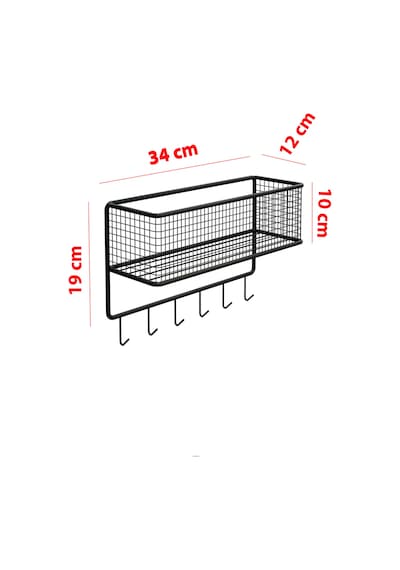 Metal Kancalı Banyo Sepeti Banyo Düzenleyici Organizer Duşluk Şampuanlık Banyo Köşesi Siyah