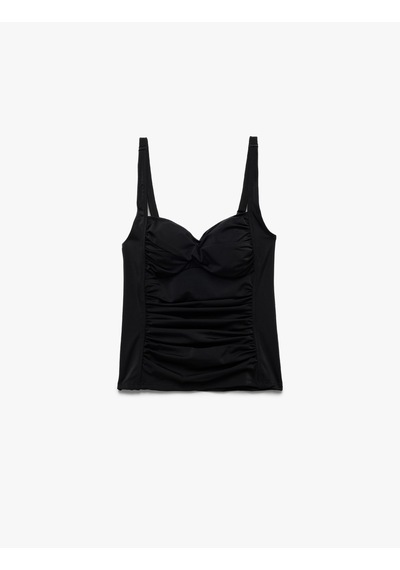 Koton Korse Detaylı Drape Detaylı Askılı Bikini Tankini Üst Siyah 5sak10189mm Siyah