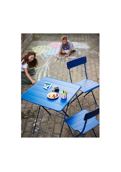 Ikea Sundsö Katlanabilir Masa, Koyu Mavi, 65x65 Cm