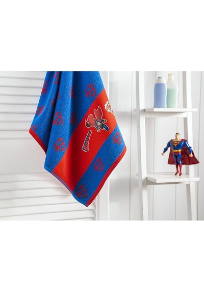 Özdilek Superman Blue Lisanslı Çocuk Havlu Bornoz Seti 9/10 Yaş