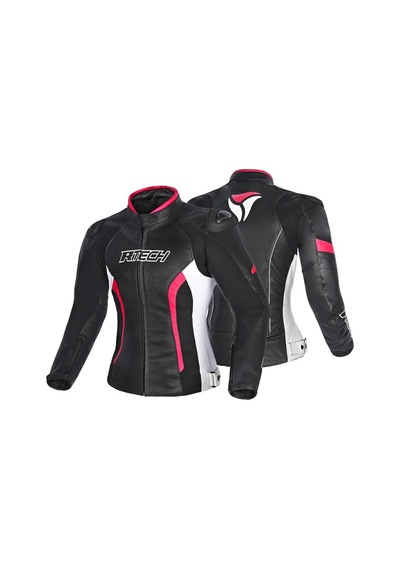 R-tech Chaqueta Piel Tom Rider Lady Motosiklet Mont L Beden Gri / Pembe