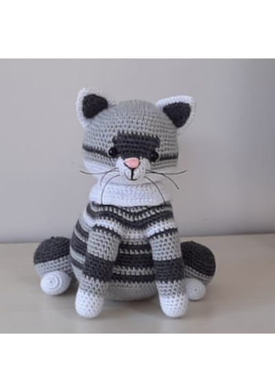 Amigurumi Örgü Oyuncak Kedi Gri