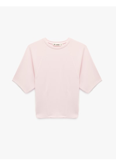 Koton Slim Fit Kısa Kollu Bisiklet Yaka Modal Karışımlı Tişört Pembe 6sal10399ık Gül