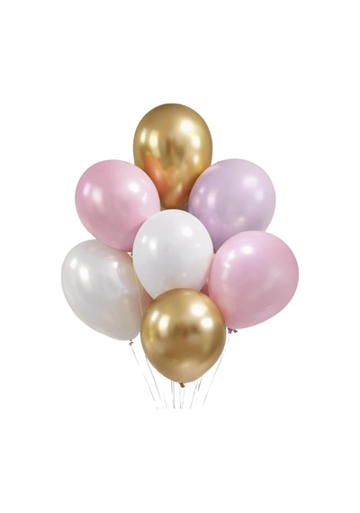 Kedi Temalı Konsepti 10 'lu Balon Seti Pembe Gold Konsept