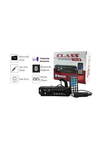 Bluetoothlu Araç Oto Teyp Aux Usb Sd Tf Çevirici Dönüştürücü 12v N11.287