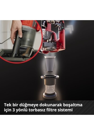 Akülü Dikey Süpürge, Li-ıon 18v Değiştirilebilir Batarya