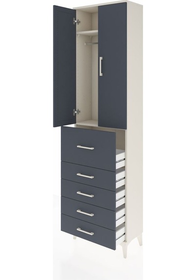 Arges Dolap 2 Raflı 5 Çekmeceli 2 Kapaklı 60x30x221 Aytaşı-an... Aytaşı
