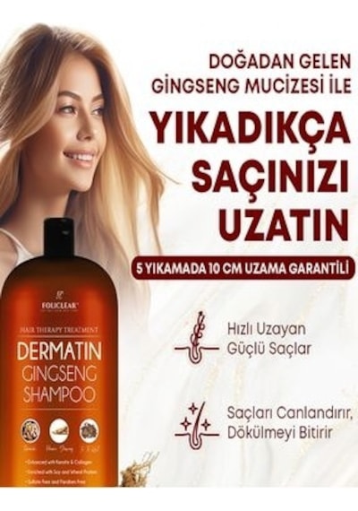 Dolce Dökülmeyi Engelleyen Yıkadıkça Uzatan Etkisiyle Dermatın Gingseng Shampoo X 2 Ad