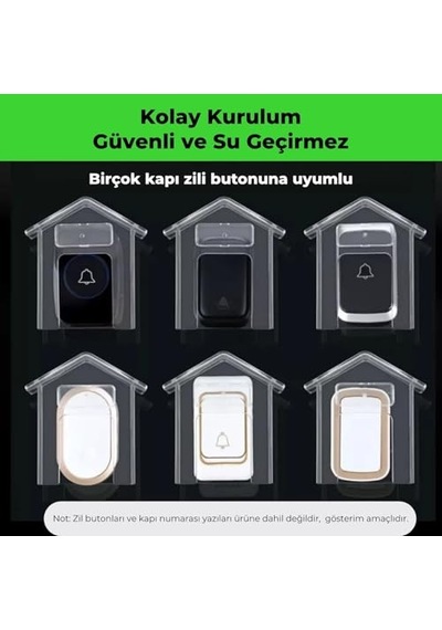 Geçirmez Kablosuz Kapı Zili Kapak Dış Mekan Yağmur Kar Koruması Birçok Zile Uyumlu Kablosuz Kapı Zili Kapak