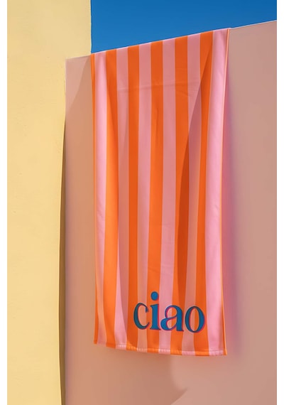 Ciao Çizgili Çift Taraflı Plaj Havlusu 70x150 Cm Çok Renkli