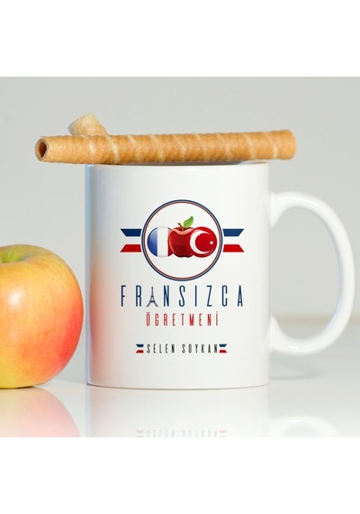 Kişiye Özel Mesleki Fransızca Öğretmeni Beyaz Kupa Bardak - 1