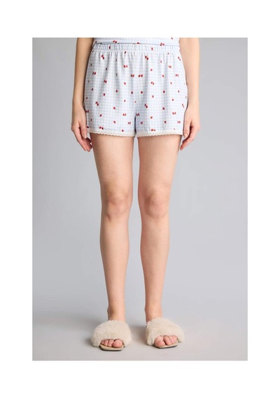 Defacto Regular Fıt Askılı 2li Softshell Açık Mavi Şortlu Pijama Takımı H6376ax26hsbe250 Mavi-be250