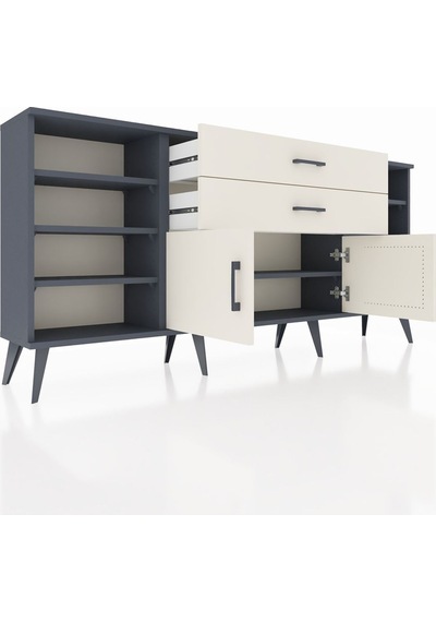 Arges Konsol 7 Raflı 2 Çekmeceli 2 Kapaklı 176x30x83 Antrasit-aytaşı/aytaşı Aytaşı/aytaşı Arges Konsol 7 Raflı 2 Çekmeceli 2 Kapaklı 176x30x83 Antrasit-aytaşı/aytaşı Aytaşı/aytaşı