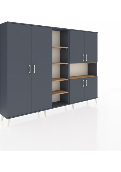 Arges Dolap 13 Raflı 6 Kapaklı 220x30x163 Antrasit-antrasit/çam Antrasıt/atlas Çam - Antrasıt Arges Dolap 13 Raflı 6 Kapaklı 220x30x163 Antrasit-antrasit/çam Antrasıt/atlas Çam - Antrasıt