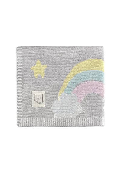 Organik Bebek Battaniyesi Rainbow Çok Renkli