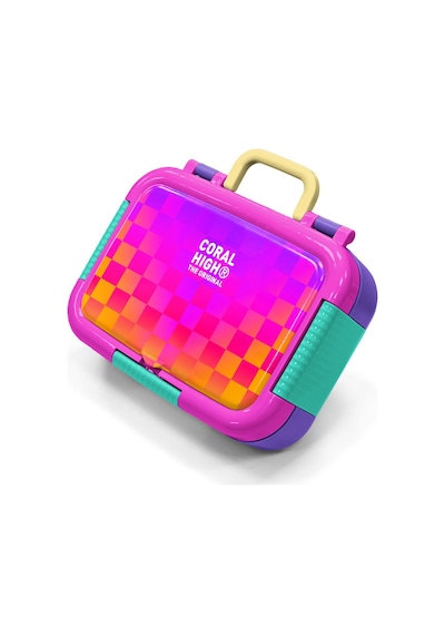 Coral High Kids Neon Renkli Dama Desenli Paslanmaz Çelik Beslenme Kabı 39103 Pembe
