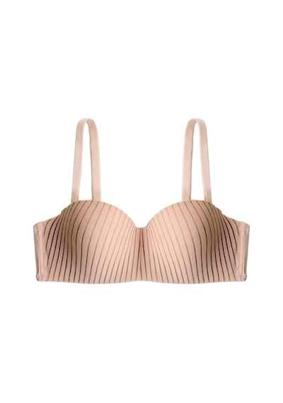 Cottonill Seamless Bra - Striva Ten Mikro Çizgi Desenli Balenli Kadın Sütyen