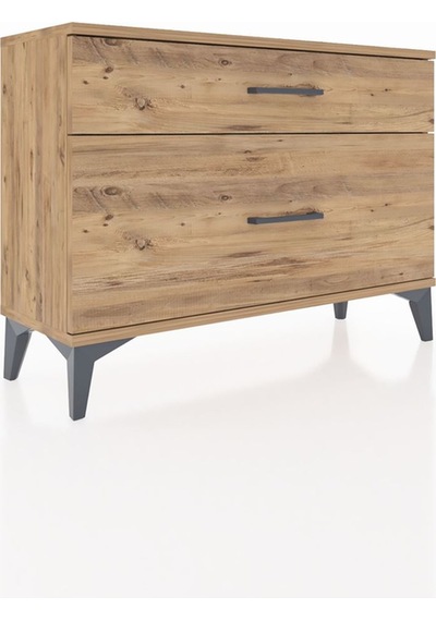 Arges Şifonyer 2 Çekmeceli 88x30x64 Çam-çam Çam