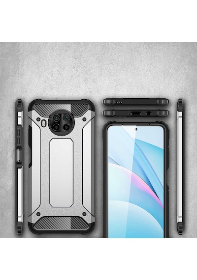 Ekılıf - Xiaomi Redmi Note 9 Pro 5g Uyumlu - Kılıf Çift Katman Zırh Tank Crash Military Kapak - Siyah