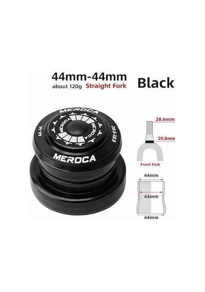 Meroca Konik Kadro Furş Takımı 1-1/5 Alüminyum Rulmanlı Furş Takımı Siyah Renk 44/56mm