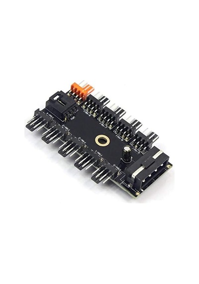 4337 10 Port Fan Çoklayıcı Y Pwm Splitter 4 Pin 12v Switch Power Güç Ide Çoğaltıcı Molex Kanal Kasa