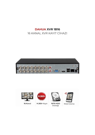 Xvr1b16 16 Kanal Dvr 5in1 Kayıt Cihazı H.265+ Destekli