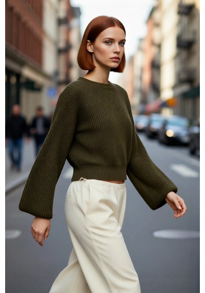 Ersefa Kadın Gri %100 Akrilik Oversize Selanik Dokuma Bisiklet Yaka İspa Haki Ersefa Kadın Gri %100 Akrilik Oversize Selanik Dokuma Bisiklet Yaka İspa Haki