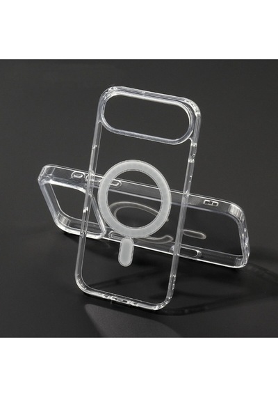 Teknomoda Apple Uyumlu iPhone 17 Air Kılıf Magsafe Wireless Kablosuz Şarj Manyetik Şeffaf Silikon Kapak Şeffaf