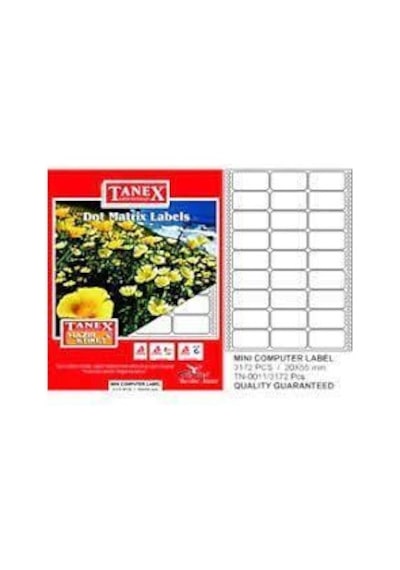 Tanex Sürekli Form Etiket 3172 Lİ 22x55 TN 0019