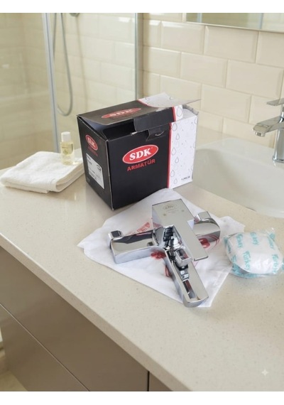 Sdk Armatür Modern Krom Kaplama Kare Lavabo / Banyo Ve Mutfak Bataryası Seti Su Tasarruflu