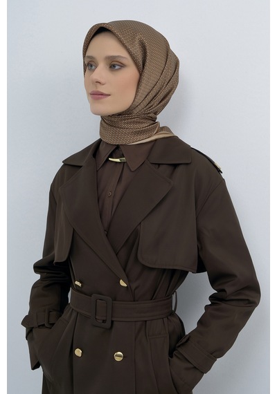 Armine Saf İpek Sura Eşarp-2026 İlkbahar-yaz- 952800d Kahverengi