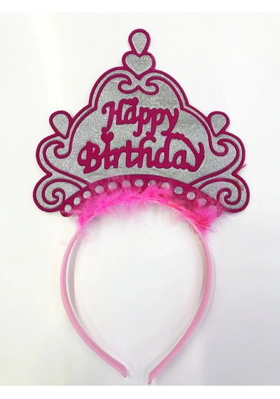 Happy Birthday Yazılı Neon Renk Taç 12 Adet Parti Malzemesi Eğlence Ürünü Doğum Günü Süsü +3