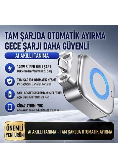 Şarj Ayırıcı Koruyucu Otomatik Çıkma Özellikli Type-c Şarj Kesici Pil Sağlığı Koruma Cihazı
